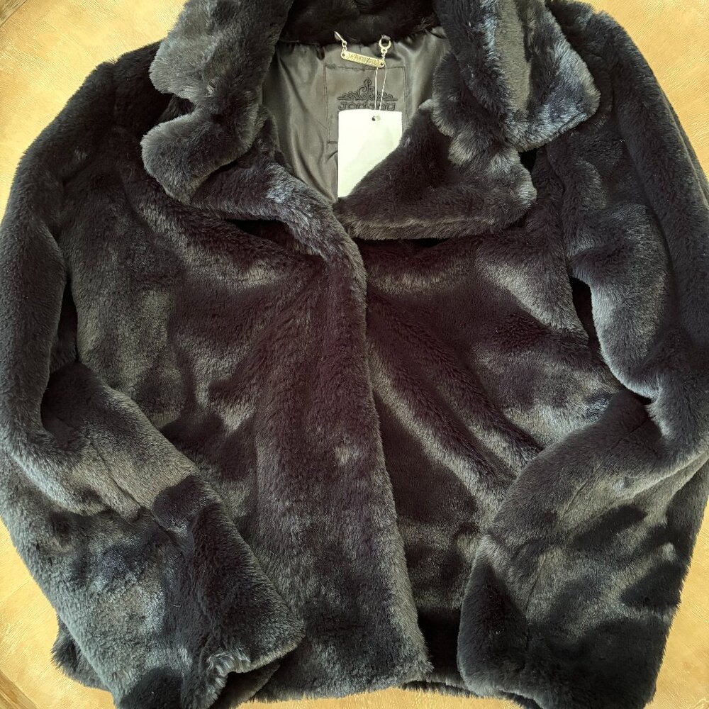 Faux Fur Black Jacket w/ Tag - Size S